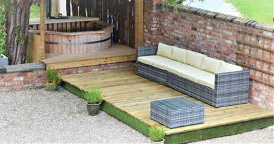 Swift Deck - Self-assembly Garden Decking Kit - 2.4 x 4.7m - includes height adjustable foundations
