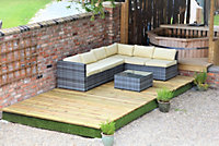 Swift Deck - Self-assembly Garden Decking Kit - 2.4 x 7.0m - includes height adjustable foundations