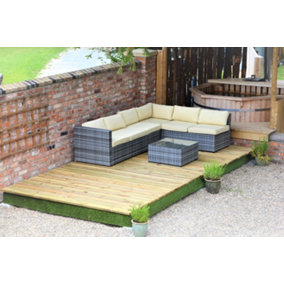 Swift Deck - Self-assembly Garden Decking Kit - 2.4 x 7.0m - includes height adjustable foundations