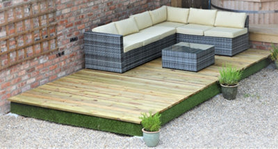 Swift Deck - Self-assembly Garden Decking Kit - 2.4 x 7.0m - includes height adjustable foundations