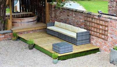 Swift Deck - Self-assembly Garden Decking Kit - 2.4 x 9.3m - includes height adjustable foundations
