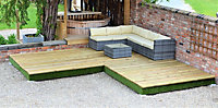 Swift Deck - Self-assembly Garden Decking Kit - 4.75 x 4.7m Corner - includes height adjustable foundations