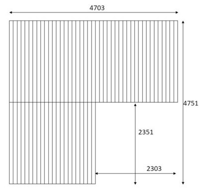 Swift Deck - Self-assembly Garden Decking Kit - 4.75 x 4.7m Corner - includes height adjustable foundations