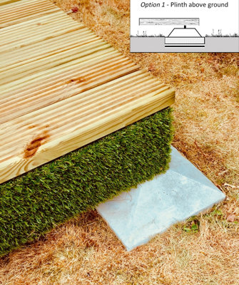 Swift Deck - Self-assembly Garden Decking Kit - 4.75 x 4.7m Corner - includes height adjustable foundations