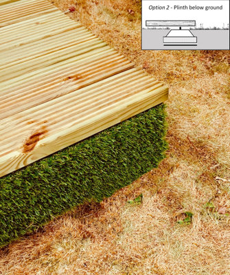Swift Deck - Self-assembly Garden Decking Kit - 4.75 x 4.7m Corner - includes height adjustable foundations