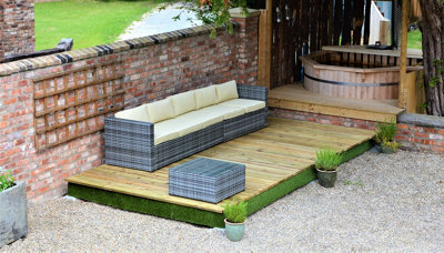 Swift Deck - Self-assembly Garden Decking Kit - 4.75 x 7.0m - includes height adjustable foundations