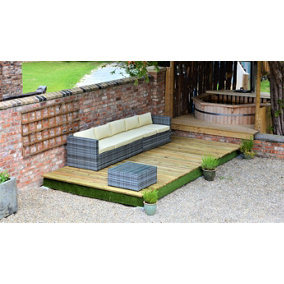 Swift Deck - Self-assembly Garden Decking Kit - 4.75 x 7.0m - includes height adjustable foundations