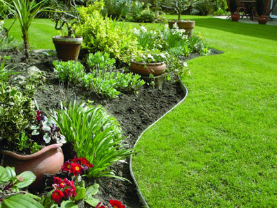 Swift Edge Garden Edging - Lawns, Borders, Pathways, Plots, Flowerbeds, Landscaping - Aluminium 100mm tall - 12m pack - Green