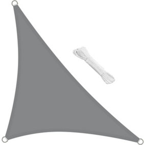 swift Sun Shade Sail 3.5x3.5x4.9m Right Angle Triangle Waterproof 98% UV Block Canopy Sail for Garden Patio, Light Grey