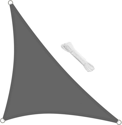 swift Sun Shade Sail 3.5x3.5x4.9m Right Angle Triangle Waterproof 98% UV Block Water Resistant Canopy Sail for Garden Patio, Grey