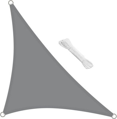swift Sun Shade Sail 3m x 3m x 4.25m Right Angle Triangle Waterproof 98% UV Block Canopy Sail for Garden Patio, Light Grey