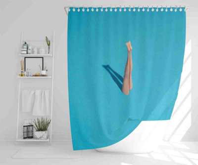 Swimming Dive Shower Curtain / Default Title Price Comparisons | Compare The Build