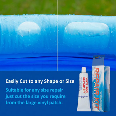 Swimming Pool and Spa Vinyl Repair Kit Strong Patch Solution for Quick ...