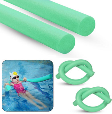 Swimming Pool Noodle Flexible Foam Float Stick (Green- Pack of 2)