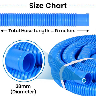 Swimming Pool Vacuum Hose Flexible Pipe 38mm x 5m
