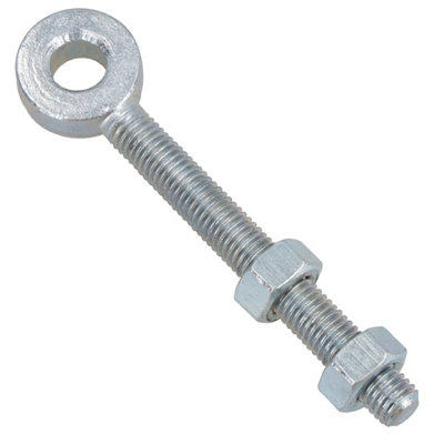 Swing Gate Long Eye Bolts Hinge + Nuts Adjustable Zinc Plated 12 x 100mm 1pc