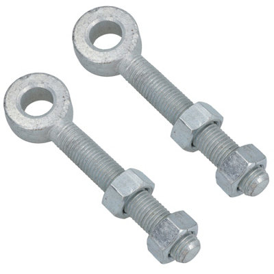 Swing Gate Long Eye Bolts Hinge + Nuts Adjustable Zinc Plated 16 x 100mm 2pc