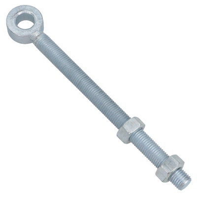 Swing Gate Long Eye Bolts Hinge + Nuts Adjustable Zinc Plated 16 x 150mm 1pc