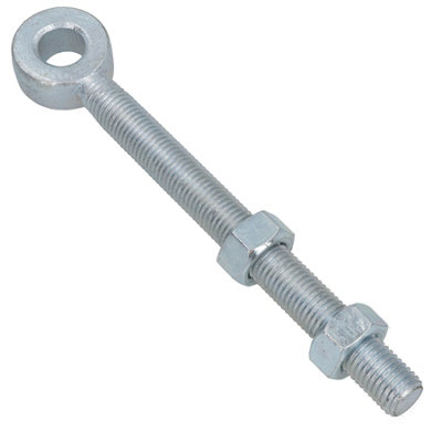 Swing Gate Long Eye Bolts Hinge + Nuts Adjustable Zinc Plated 20 x 150mm 1pc