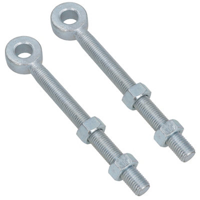 Swing Gate Long Eye Bolts Hinge + Nuts Adjustable Zinc Plated 20 x 150mm 2pc