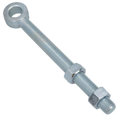 Swing Gate Long Eye Bolts Hinge + Nuts Adjustable Zinc Plated 24 x 250mm 1pc