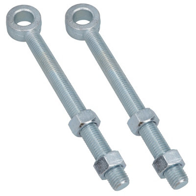 Swing Gate Long Eye Bolts Hinge + Nuts Adjustable Zinc Plated 24 x 250mm 2pc