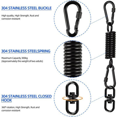 Swing Spring For Hanging Chair, Hanging Chair With 2 Carabiners And 360 ...