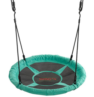 Swingan - 37.5" Super Fun Nest Swing with Adjustable Ropes - Green