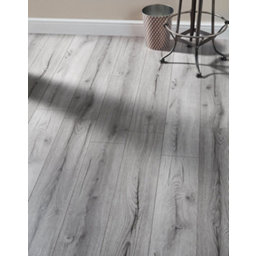 Swiss Krono Advanced Grey wood effect Laminate Flooring, 2.13m² Pack of 1
