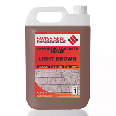 Swiss Seal Imprinted Concrete Colour Tinted Sealer Renovator Light Brown Gloss Concrete Paint With Anti-Slip 5 Litres