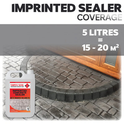 Swiss Seal Imprinted Concrete Colour Tinted Sealer Renovator Light Brown Gloss Concrete Paint With Anti-Slip 5 Litres