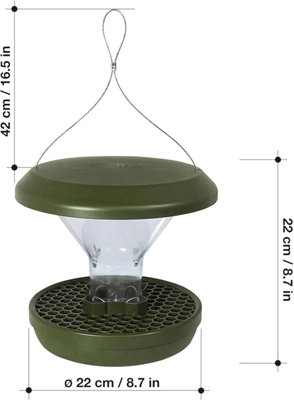 Vogelvoederhuisje, hangende voederdispenser voor wilde vogels, hangend vogelvoederstation om op te hangen, vogelhuis met standaard, weerbestendig, tuinplaats decoratie