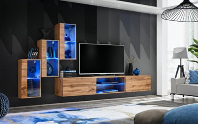 Switch XXII Oak Wotan Wall Entertainment Unit for TVs up to 60 Inch ...