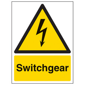 Switchgear Warning Electrical Sign - Adhesive Vinyl - 200x300mm (x3)
