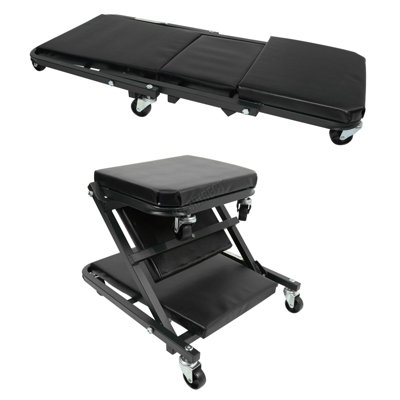 SwitZer 2in1 Mobile Folding Mechanics Car Creeper Trolley Seat Stool ...