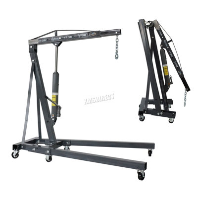 SwitZer Grey 2 Ton Tonne Hydraulic Folding Engine Crane Stand Hoist lift Jack