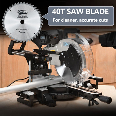 SwitZer Mitre Saw 12" Compound Sliding 1800W Double Bevel Cut with Laser Blade
