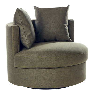 Swivel Armchair DALBY Fabric Dark Green