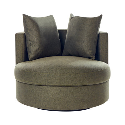 Swivel Armchair DALBY Fabric Dark Green