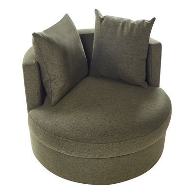 Swivel Armchair DALBY Fabric Dark Green