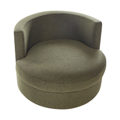 Swivel Armchair DALBY Fabric Dark Green