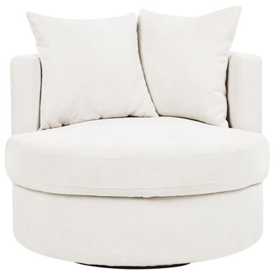 Swivel Armchair DALBY Fabric Light Beige