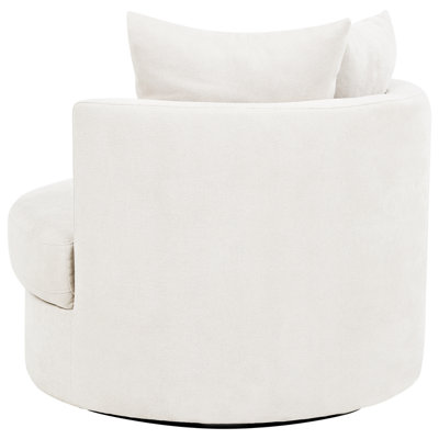 Swivel Armchair DALBY Fabric Light Beige