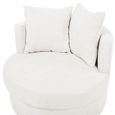 Swivel Armchair DALBY Fabric Light Beige