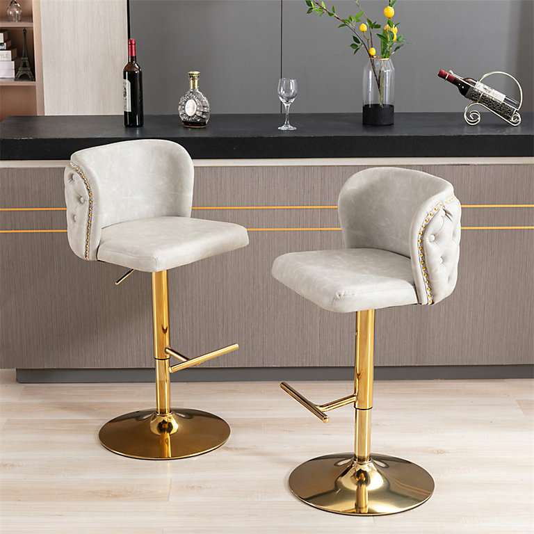 Swivel Bar Stools Set of 2 with Adjustable Seat Height for Dining Room ...