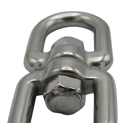 Marine Grade 316 Stainless Steel Anchor Swivel – Eye & Eye, 10mm (3/8"), 7700 Lb Breaking Load, Corrosion Resistant