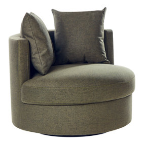 Swivel Fabric Armchair Green DALBY