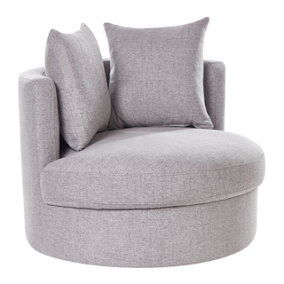 Swivel Fabric Armchair Grey DALBY