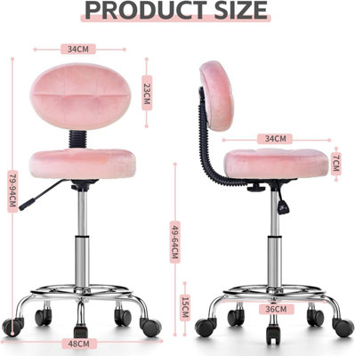 Swivel Home Office Chair with Backrest-Pink