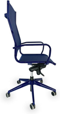 Swivel Mesh Office Chair with polished painted steel armrests and rubberised castors, 70 x 55 x 125 cm, brand Off Line model Blick